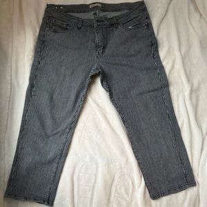 CAbi Black and White Striped Jeans